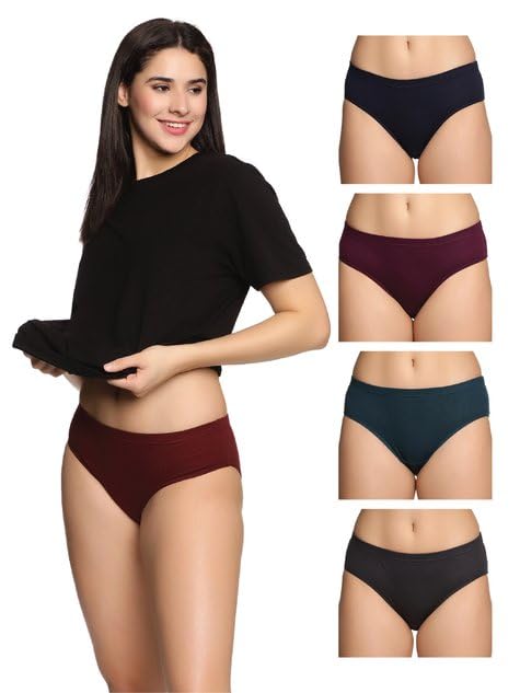 Women’s 100% Pure Cotton Hipster Panties Pack of 5 – Soft, Breathable, Skin-Friendly Everyday Comfort (Assorted Colors & Prints)
